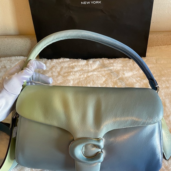 ❌Sold out❌Coach Pillow Tabby Shoulder Bag 26 Aqua Green multi Ombré Leather - Picture 9 of 15